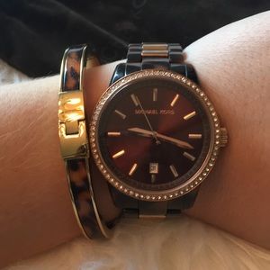 Michael Kors Rose Gold & Tortoise watch